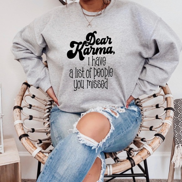 Funny Karma Crewneck Sweatshirt S-5X - Picture 1 of 2